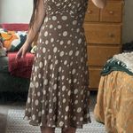 Anne Klein silk brown polka dot dress Photo 0