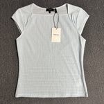 Theory  Women’s Gingham Crinkle Cap Sleeve Top Photo 4