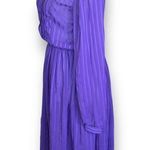 Vintage Kono Shirt Dress Sheer Purple Chiffon Button Front Vertical Stripe Purple Photo 1