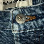 Reformation  French Skinny Distressed Baltic Wash High Rise Denim Jeans Photo 9