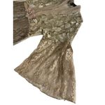 Rare Spencer Alexis VTG 90s Blush Gold Babydoll Lace Kimono Sheer Boho Fairy Lg Tan Photo 11