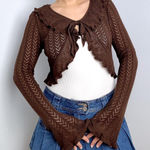 Moa Moa Vintage Brown Tie-up Cardigan Photo 0