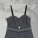 Anthropologie Anthro Elevenses Jumpsuit Women 2 Petite Blue White Geometric Remy Crop Wide Leg Photo 3