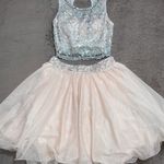 Love Reign homecoming dress - Baby Pink & Silver Two Piece Sequins Crop Chiffon Style Bottom Photo 0