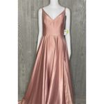Windsor Nwt pink spaghetti strap long dress silky with flaws size 9 formal prom Photo 1