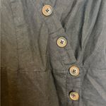 Urban Outfitters Black Linen Button Front Midi Dress Petite S Minimalist Resort Photo 2