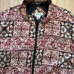 Vintage Bogari 100% Silk Windbreaker Bomber Jacket Women’s Size 2X Red Retro Zip Photo 1