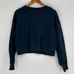 Lululemon Perfectly Oversized Crop Crew Sweatshirt Navy Blue Athleisure Athletic Photo 0