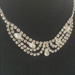 Regal Bridal Prom Formal Rhinestone Collar Choker Draped Necklace Silver Photo 1