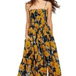 Free People Sophia Jumpsuit With Shirring In Floral Black Combo XS NWT OB1259439 Photo 0