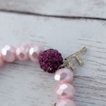 Shades of Pink Stretch Bracelet with F Initial Charm Photo 5