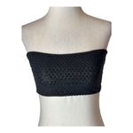 Cynthia Rowley  Crop Top Women XS Black Rhinestone Mesh‎ Strapless Bandeau Party Photo 3