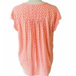 st. john's bay Orange & White Sleeveless Summer Tunic Blouse ~ Women's Size XL Photo 2