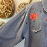 Vintage Bonnie Blair Embroidered Denim Shirt Jacket Western Cowgirl Glam Sz 3X Blue Photo 4