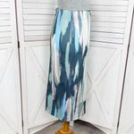 NY & Comp. Paint Stroke Print Stretch Scuba Knit Pencil Skirt Blue Grey 2 Photo 2