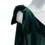 Ralph Lauren Lauren  Women One-Shoulder Velvet Bow Chiffon Green Dress Size 14 Photo 6