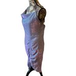 Cider  Purple Ombré Glitter Cowlneck Drawstring Mini Dress size XL Hoco Formal Photo 6