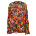 Natural Life  Women's Carina Mesh Top Floral Print Button Front Boho Retro Y2k L Photo 1
