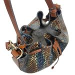 Brahmin Marlowe Embossed Leather Bucket Bag Bottle Blue Fletcher Photo 9