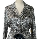 BB Dakota New Satin PJ Set Button Top Shorts Animal Print Women’s Size Medium Photo 11