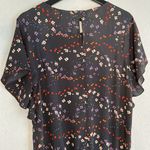 CAbi  Muse Blue Red Floral Dress Small Ditsy Flutter Sleeve Preppy Twee Academia Photo 4