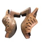 Dansko Rowena Lasercut Slingback Open Toe Wood Heeled Sandals Sz 40 Buckle Photo 4