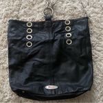 Chouette Reversible Convertible Black Leather Brocade Boho Hobo Tote Purse Bag Photo 9