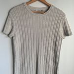 MM.LaFleur M The Hayden Dress Geo Micro Knit Ribbed Cotton Dress Sea Salt Photo 3