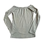ASOS Women’s Size 6 Long Sleeve Off Shoulder Rib Top Sage Khaki Green Photo 2