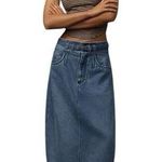 Anthropologie NWT Pilcro Barrel Denim Midi Skirt Size 0P Brand New Jean Skirt Photo 0