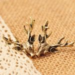 Boutique Gold Deer Stud Earrings Set Antlers Rustic Gift Photo 0