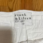 Frank & Eileen Wicklow White Raw Hem Pants | Size 10 Italian Stretch Cotton Photo 4
