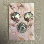 Vintage Enamel Cloisonné Floral & Hearts Earrings Red Photo 1