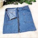 Topshop  MOTO Size 4 Blue Zip Through Denim Skirt Photo 2