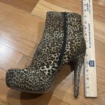 Just Fabulous leopard print faux suede stiletto high heel ankle boots size 9. Photo 6