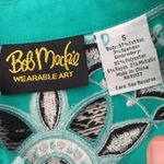 Bob Mackie  Wearable Art Embroidered Cutout Jacket Blazer 3D Floral Design Small‎ Photo 4