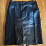 Classiques Entier  Black Leather Pencil Skirt, Size 2 Photo 0