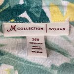 JM Collection  Shirt Women 24W Colorful 100% Linen Button Front Tropical Casual Photo 1