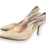 Nine West Ciser3 Beige Elastic Slingback 4" Heel Women's Shoes Size 6.5M Photo 0
