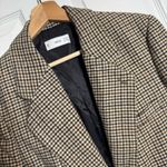 Mango  Oversized Houndstooth Blazer Brown Black Longline Jacket Medium Photo 5