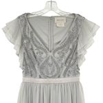 BHLDN Anthropologie Maricela Dress Beaded Chiffon Evening Formal Photo 4