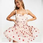ASOS exclusive Lace & Beads corset tiered mini dress in taupe rose heart sexy Photo 0