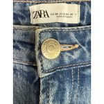 ZARA  Relaxed High Rise Straight Wide Leg Stretch Jeans 6 Medium Blue Wash #4066 Photo 5