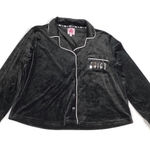 Juicy Couture  Black Velvet Button Front PJ Pajama Top Large Photo 0