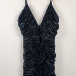 Retrofête Retrofete Mini Black Ruched Dress Sleeveless V Neck Size XS? Sample Photo 0