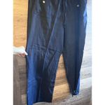 Allen Allen  Linen Pants Plus 1XL Navy Blue Pockets Timeless Excellent Photo 4