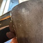 Bandolino  Black Suede Block Heels Gold Logo Hardware Slip Resistant Shoe Sz 7.5 Photo 13