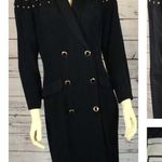 Vintage E.D. Michael by Melanie Drucker coat dress gold studs shawl collar 9 Photo 11