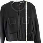J. McLaughlin  Fanning Jacket Womens L Black Braided Trim Pockets Preppy Classic Photo 5