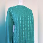 Vintage ‘90s Blair Boutique Teal Woven Ribbon Relaxed Fit Sweater Green Photo 3